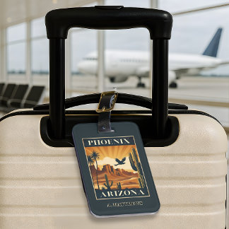 Phoenix Arizona Retro Travel Poster Custom Luggage Tag