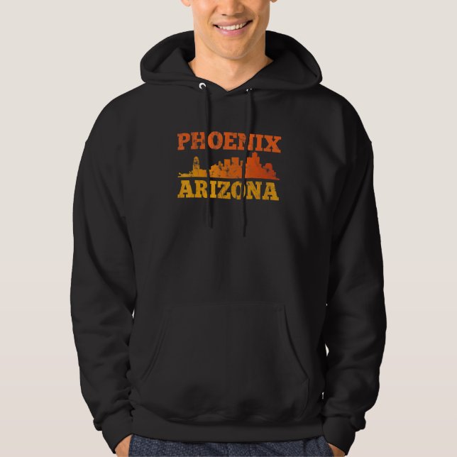 Phoenix Arizona Retro Vintage Sunset Skyline 1 Hoodie (Front)