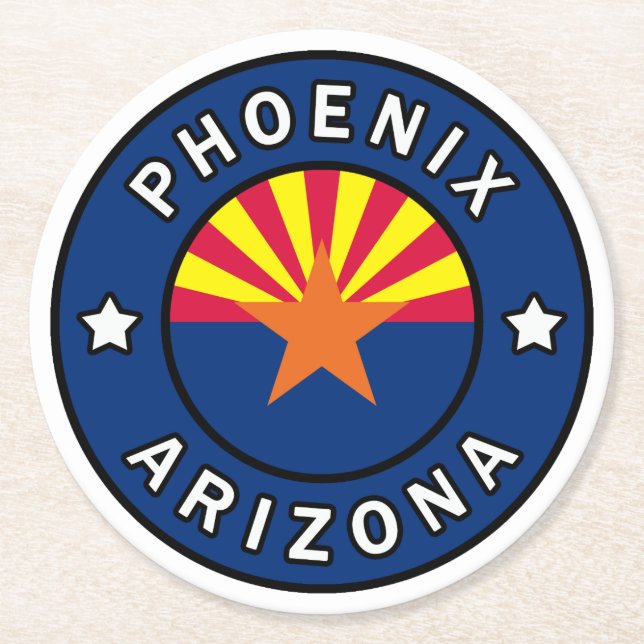 Phoenix Arizona Round Paper Coaster (Front)