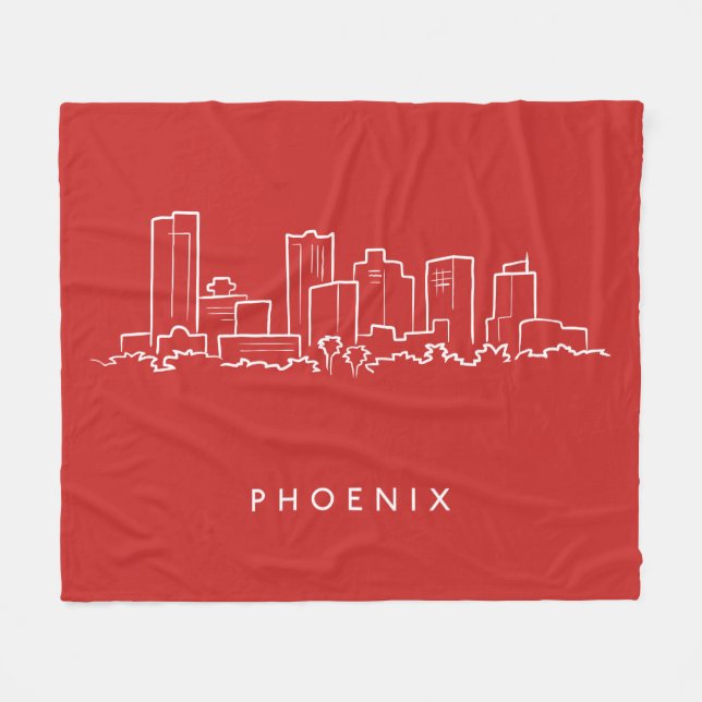 Phoenix Arizona Skyline Fleece Blanket (Front (Horizontal))