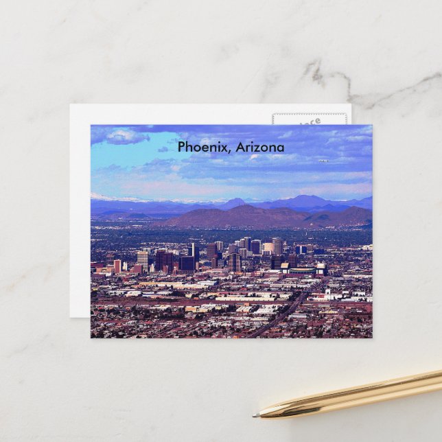 Phoenix Arizona Skyline in Daytime Postcard (Front/Back In Situ)