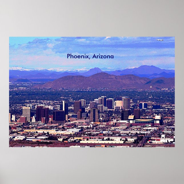 Phoenix Arizona Skyline in Daytime Poster (Front)