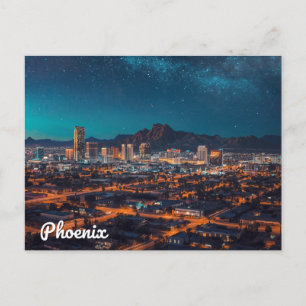 Phoenix Arizona Skyline Night Sky Postcard