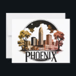 Phoenix Arizona Skyline Postcard<br><div class="desc">Show your love for the Valley of the Sun with this striking black and white Phoenix skyline design. Featuring iconic downtown architecture, palm trees, and desert vibes, this minimal yet bold artwork celebrates the modern spirit of Arizona’s capital city. Perfect for Phoenix natives, travelers, or desert city lovers, this design...</div>