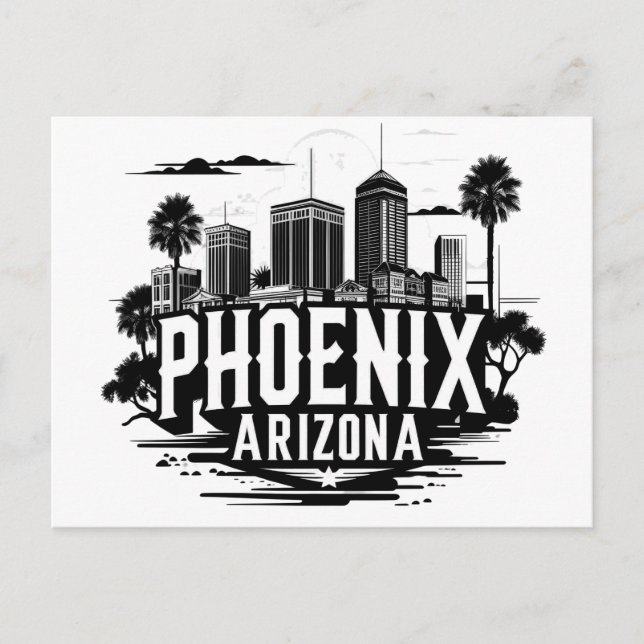 Phoenix Arizona Skyline Postcard (Front)