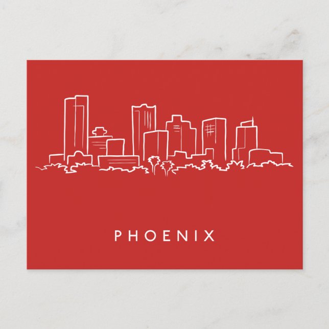 Phoenix Arizona Skyline Postcard (Front)