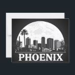 Phoenix Arizona Skyline Postcard<br><div class="desc">Show your love for the Valley of the Sun with this striking black and white Phoenix skyline design. Featuring iconic downtown architecture, palm trees, and desert vibes, this minimal yet bold artwork celebrates the modern spirit of Arizona’s capital city. Perfect for Phoenix natives, travelers, or desert city lovers, this design...</div>
