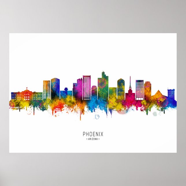 Phoenix Arizona Skyline Poster (Front)
