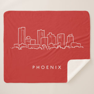 Phoenix Arizona Skyline Sherpa Blanket