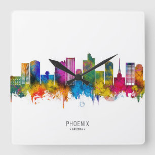 Phoenix Arizona Skyline Square Wall Clock