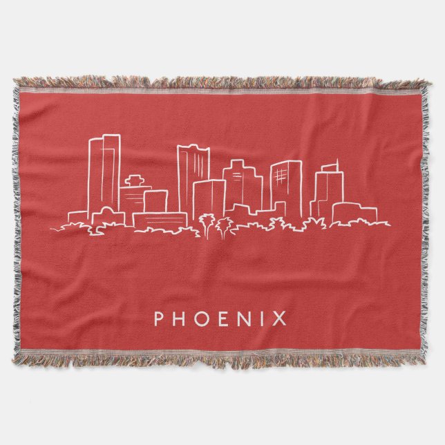 Phoenix Arizona Skyline Throw Blanket (Front)