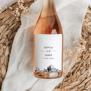 Phoenix Arizona Skyline Wine Label