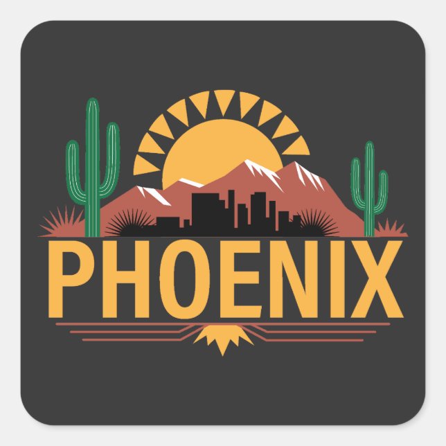 Phoenix Arizona Square Sticker (Front)