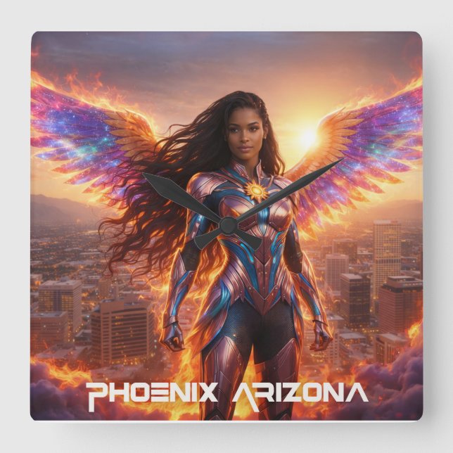 PHOENIX - ARIZONA SQUARE WALL CLOCK (Front)