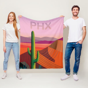 Phoenix Arizona Travel Poster Fleece Blanket
