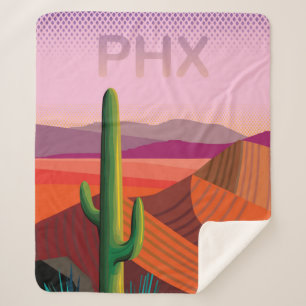 Phoenix Arizona   Travel Poster Sherpa Blanket