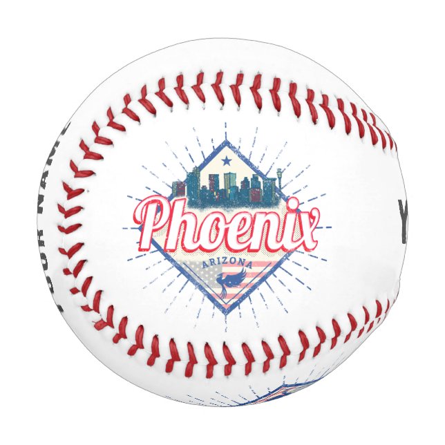 Phoenix Arizona United States Skyline Vintage USA Baseball (Front Left)