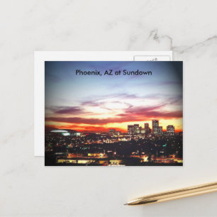 Phoenix, AZ at Sundown Postcard