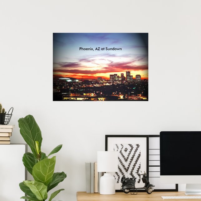 Phoenix, AZ at Sundown Poster (Home Office)