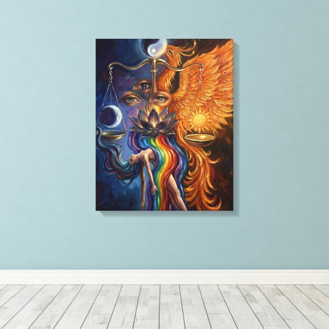 Phoenix Balance Spiritual Canvas Art (Insitu(Wood Floor))