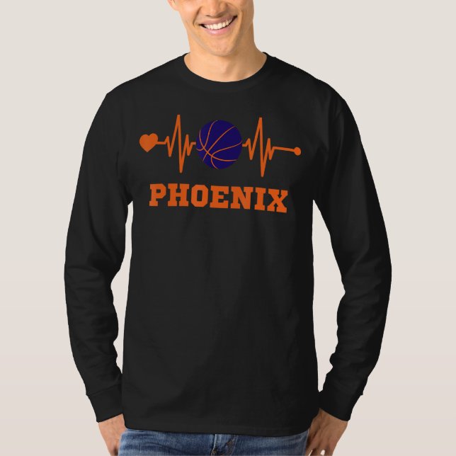 Phoenix Basketball Fans Heartbeat T-Shirt (Front)