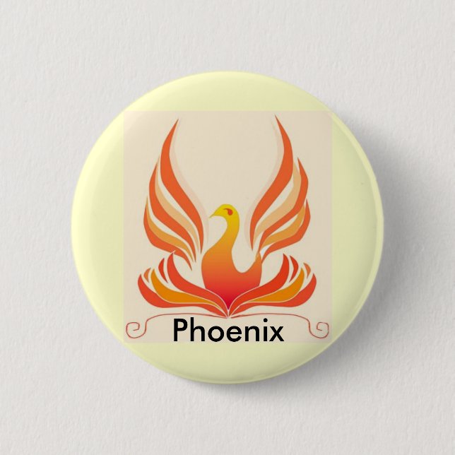 Phoenix Bird 6 Cm Round Badge (Front)
