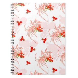 Phoenix Bird And Phoenix Flower Seamless Notebook