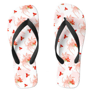 Phoenix Bird And Phoenix Flower Seamless Pattern Jandals