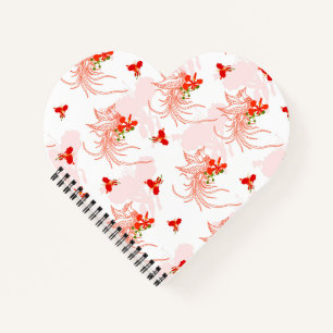 Phoenix Bird And Phoenix Flower Seamless Pattern Notebook
