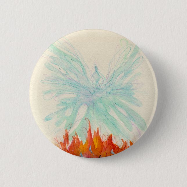 PHOENIX BIRD by SHARON SHARPE 6 Cm Round Badge (Front)