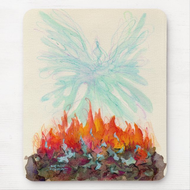 PHOENIX BIRD by SHARON SHARPE Mouse Pad (Front)