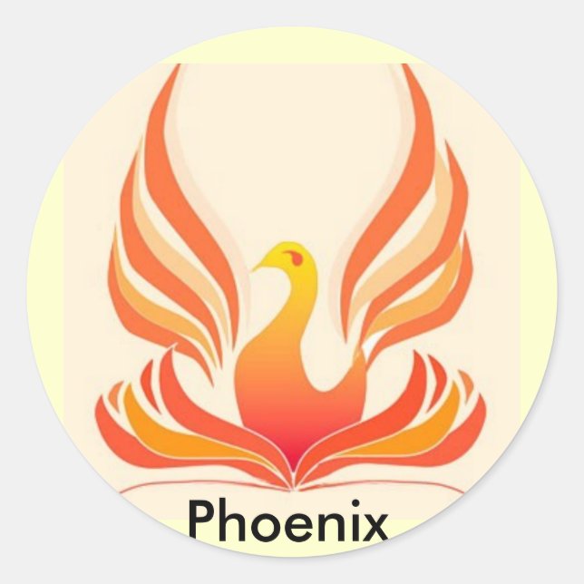 Phoenix bird classic round sticker (Front)
