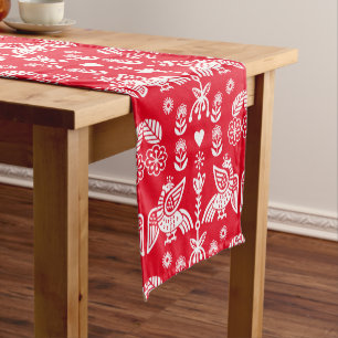 Phoenix Bird Folk Art Print Short Table Runner