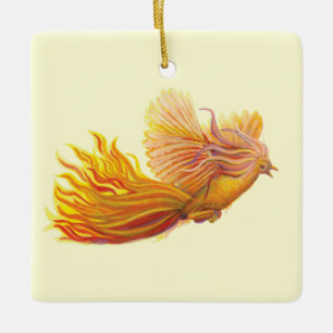 Phoenix Bird in Flight  Ceramic Ornament