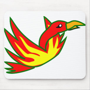 Phoenix Bird Of Fire Mythical Fire Bird Flaming Mouse Pad