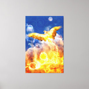 Phoenix Bird RISE ABOVE YOUR TROUBLES Canvas Print