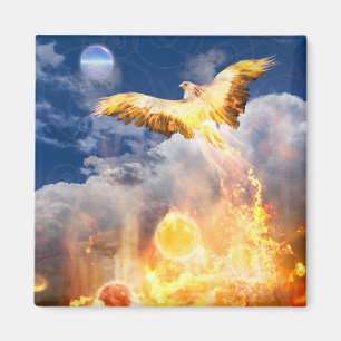 Phoenix Bird RISE ABOVE YOUR TROUBLES Magnet
