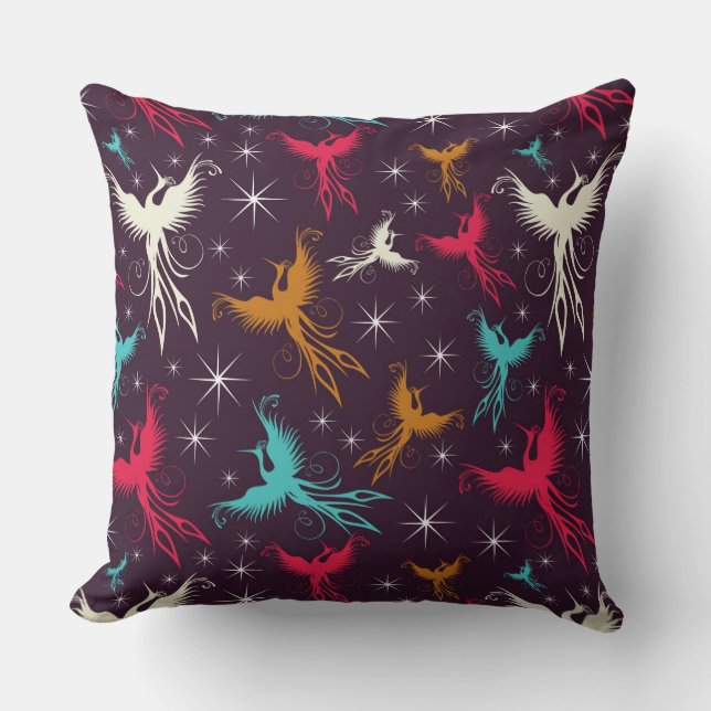 Phoenix Birds Figure Pattern Cushion (Front)