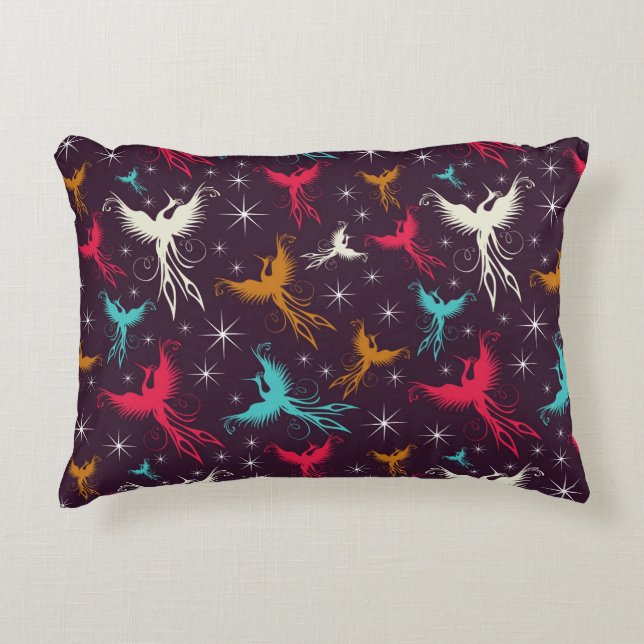 Phoenix Birds Figure Pattern Decorative Cushion (Front)