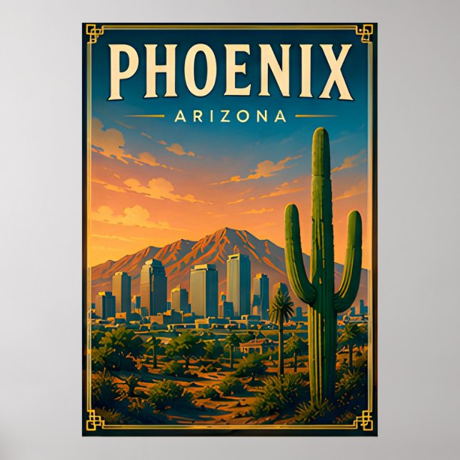 Phoenix Camelback Mountain Desert  Poster (Front)