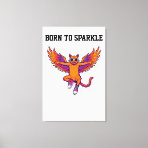 Phoenix Cat Canvas Wall Art – Magical Fire Kitty
