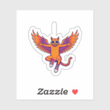 Phoenix Cat Sticker – Cute Magical Fire Kitty