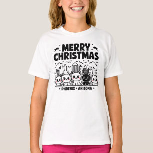 Phoenix City Arizona Merry Christmas Cats USA T-Shirt