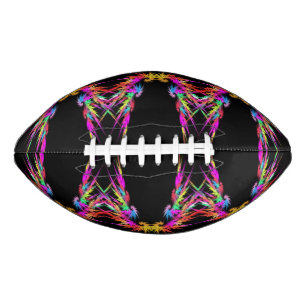 Phoenix - colourful fractal art on black football