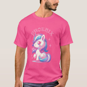Phoenix Cute Unicorn Design for Girls Name Phoenix T-Shirt
