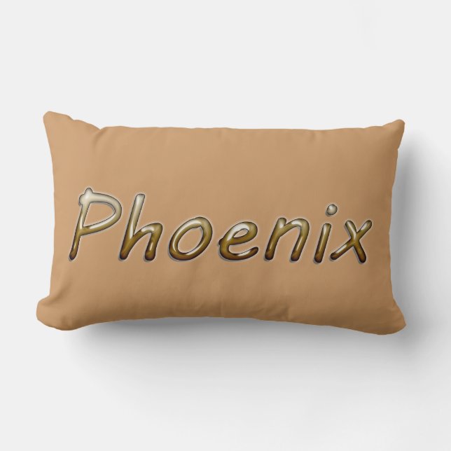 Phoenix - Desert Colours - on Tan Lumbar Cushion (Front)