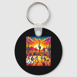 Phoenix desert sunset basketball_ heatwave  key ring
