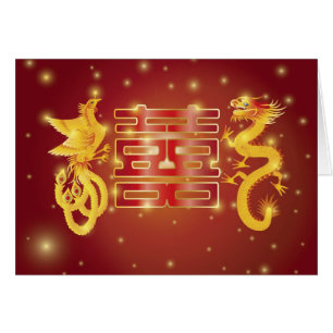 Phoenix Dragon Wedding Card
