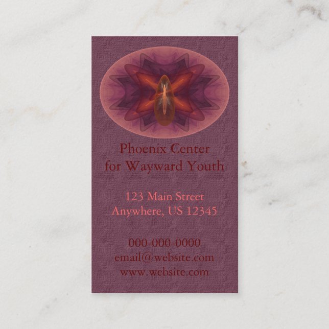 Phoenix Egg Abstract Art Business Card (Front)
