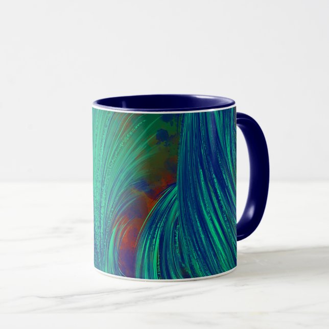 Phoenix Feathers Green  Mug (Front Right)